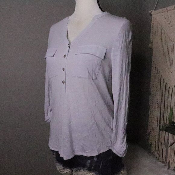 WHBM | Roll Tab Sleeve Knit Top Small‎ - Picture 1 of 8